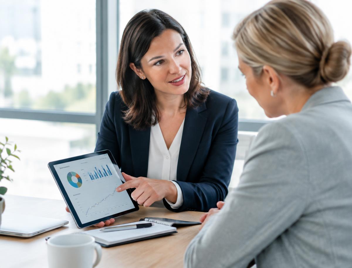 Advisor in a meeting with a client